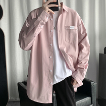 Hong Kong Boomer Spring Autumn Season Leisure Long Sleeve Shirt Men 2022 New thin lining loose Couple jacket Jacket Inch