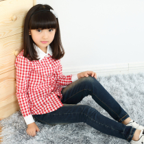 Childrens clothing autumn clothing 2021 new girls long sleeve shirt children girl childrens plaid shirt jacket Korean tide