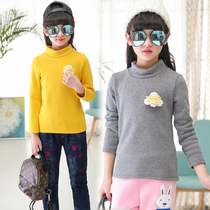 2021 New trending womens big childrens clothing warm base shirt girls thick winter coat children Korean version plus velvet sweater