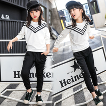 Girl Spring Clothing Suit 2022 New Childrens Spring Money Sports Casual Han Edition Girl Fashion Two Sets