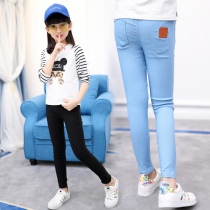 2021 new autumn girls leggings children Korean autumn small feet imitation denim casual pants pencil long pants