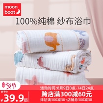 Baby gauze bath towel newborn cotton super soft absorbent large towel Toddler bath towel Baby newborn children cartoon