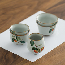 Jingdezhen antique Ruyao Kung Fu Tea Cup ceramic master Cup single tea bowl tea cup large small number