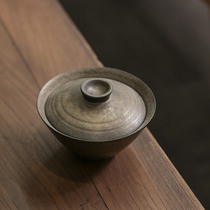 One nine Tea House original iron glaze cover Bowl Tea Cup Japanese metal glaze ceramic kung fu tea set tea bowl large