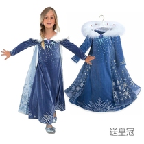 Dress up girls Autumn and winter party Frozen Aisha Queen Elsa Anna COS Princess dress costume dance skirt