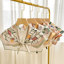 Summer sunscreen shoulders small shawls silk scarves shawls air-conditioned rooms neck guards thin satin scarves female fake collars