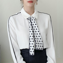 Silk scarf small long female fashion decorative scarf spring summer and autumn sunscreen neck protection small neck scarf Korean version of the scarf hairband lazy