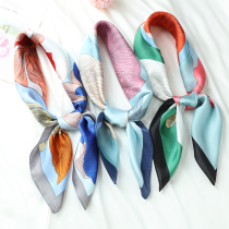 Satin small square scarf simulation silk scarf Joker Hangzhou story Spring and Autumn foreign style fashion scarf women Summer decoration thin