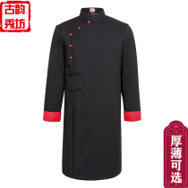 Winter robes Chinese style Tang suit mens Chinese style mens clothing Chinese style mens clothing ancient costume Zen clothing ancient linen shirt