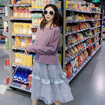 Maternity dress spring and autumn dress 2020 new two-piece fashion cotton sweater suspender skirt spring dress