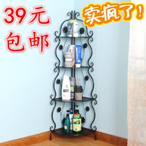 Special multi-layer bathroom shelf iron floor toilet shower gel storage bathroom triangle rack