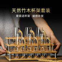 Upscale gold foil Jinshan liquor cup Wine Glasses crystal glass Liturger goblet with small sip Cup Home Wine Suit