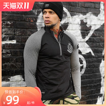 726 Army Fan Slim Fit Long Sleeve T-Shirt Men's Sports Elastic Outdoor Training Physical Fitness Tactical Stand Collar Zipper