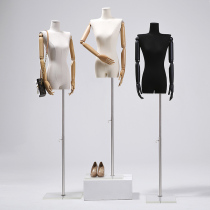 Flat shoulder small chest clavicle female model props Korean clothing store window display female half-body model frame acrylic bottom