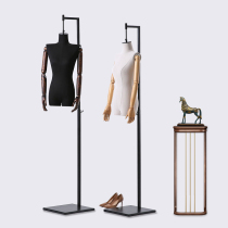 Clothing store wide flat shoulder small chest female model Korean model prop window hanging women's half-body display model frame