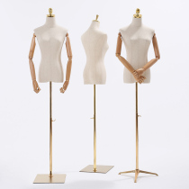 Clothing store model props female window display stand half-body golden human table full-body wedding dress model stand