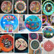 Disposable paper plate painting hand-painted plate paper bowl disposable dinner plate cake plate 5678910 inch 50 pack