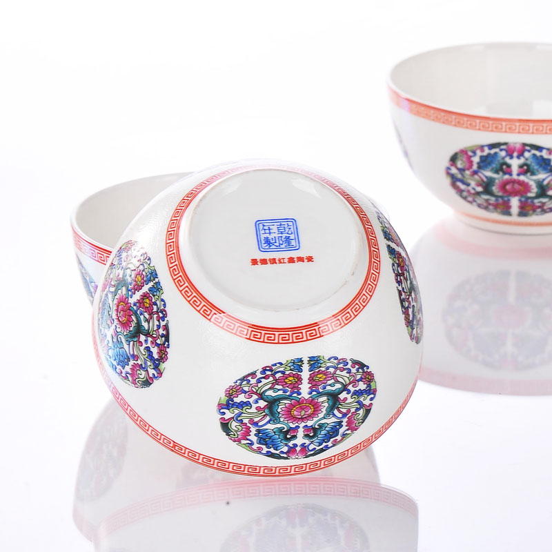 Red xin jingdezhen characteristics tableware bowls bowl ipads small bowl of rice bowls one bowl of flowers colored enamel