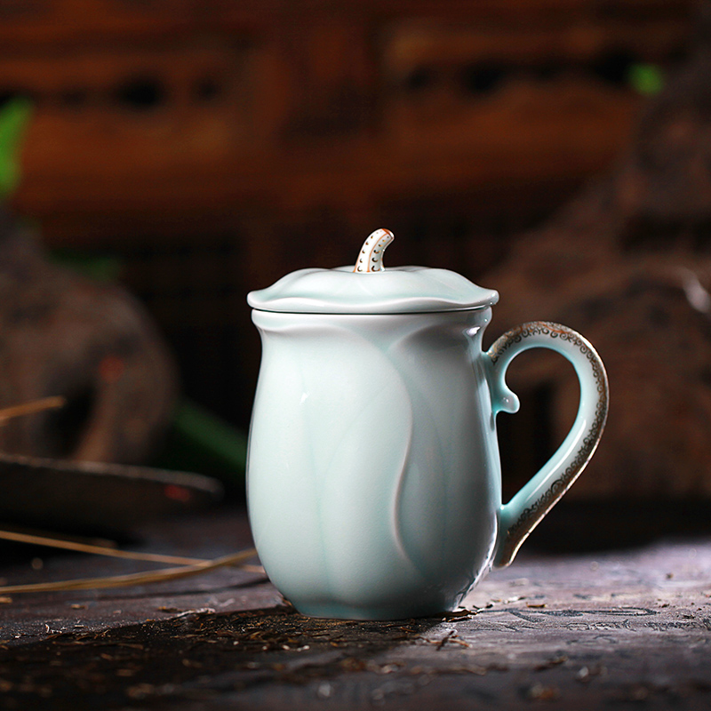 Jingdezhen tea set with cover ceramic cups office cup celadon pu - erh tea cup couples cup "sell individual cup"