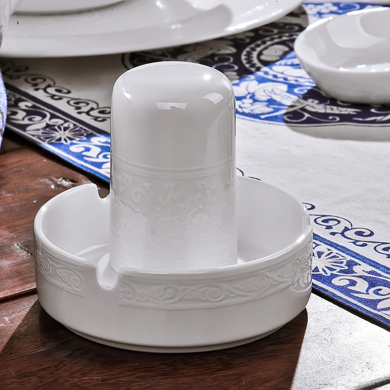 Red xin 56 head of jingdezhen ceramic tableware suit to use dishes Chinese porcelain tableware ceramic bowl white reliefs