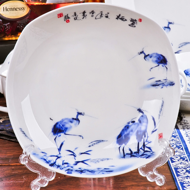 Red xin 56 head of jingdezhen ceramic tableware suit to use dishes Chinese porcelain tableware ceramic bowl classical dishes