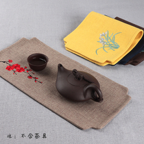 New Chinese embroidered tea mat fabric small tea water mat Zen table flag small mat cloth Chinese style tea flag tea cup mat