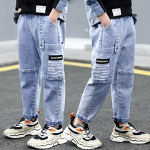 children's clothing boys' autumn pants spring autumn 2022 new children's long pants autumn bombed street children's jeans trendy