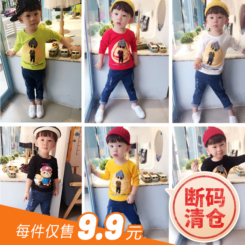 2020 Spring loaded new children Long sleeves T-shirt boy clothes baby blouses girls' pure cotton T-shirt short sleeves
