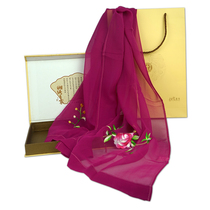 Yi Fei Xiang embroidery hand embroidery mulberry silk famous ethnic style scarf silk scarf spring summer thin Hunan characteristics teacher gift girl