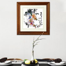 Yi Fei Xiang embroidery Hand embroidery finished hanging painting Chinese living room sofa background wall Dining room bedroom decorative painting solid wood