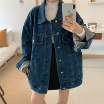 Spring and autumn 2022 new Korean version retro denim jacket female original Cebu Wind loose with long sleeves Long sleeves jacket