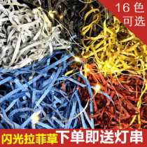 Sparkling Gold Shallot Raffi Grass Filling Christmas Seven New Years Eve Sugar Box Fruit Birthday Companion gift box Shredder Paper Silk