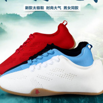 Red Cotton Tai Chi Shoes Bull Fascia Bottom Women Summer Breathable Mesh Martial Arts Shoes Mens Taijab Performance Shoes Kung Fu Shoes