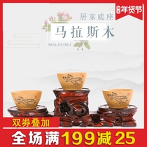 Root carving base bracket solid wood gourd Buddha statue tea set vase flower pot fish tank strange stone head crafts ornaments wooden seat