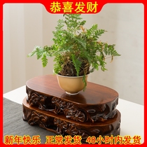 Could dig up solid wood base Buddha statue Kirin jade home decoration piece wooden flower frame Qixi Craft Pallet
