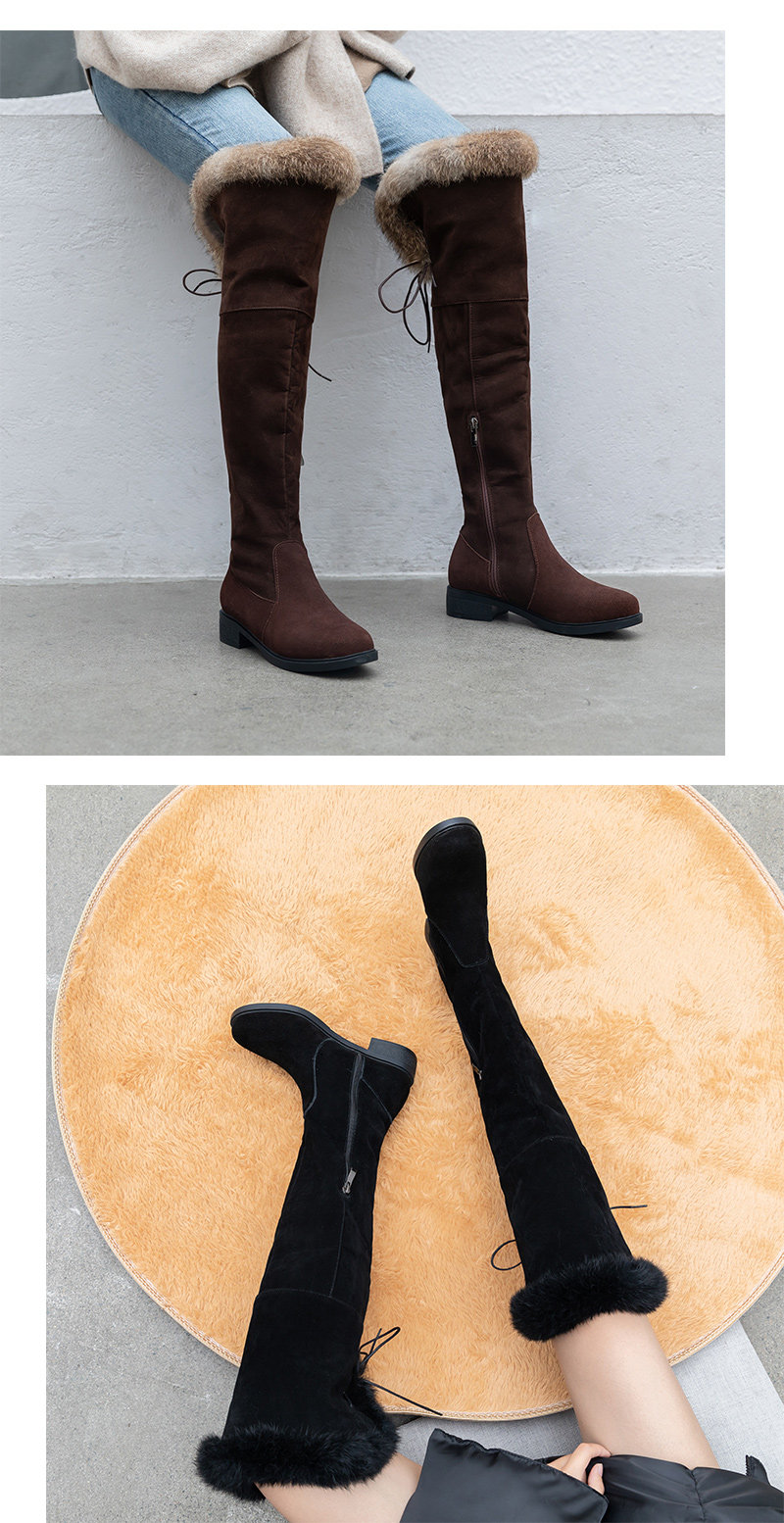 2020冬季新款雪地靴女长筒过膝长靴平底棉鞋加厚加绒保暖高筒棉靴