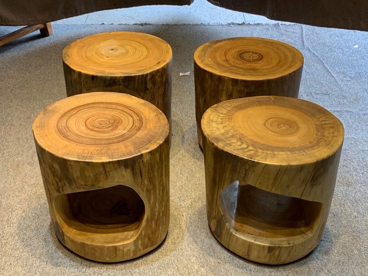 香樟木墩凳子原木经济型花架根雕圆凳底座实木置物架创意木桩树墩