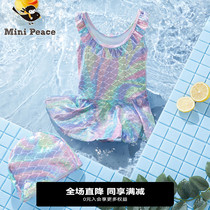 minipeace Peacebird Kids Mermaid Illusion Color Scales Swimsuit Baby Girls Swimwear Summer Girls