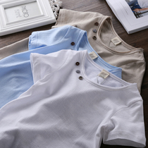 2020 boys T-shirt short sleeve summer cotton linen small and medium children solid color half sleeve baby new boy T-shirt