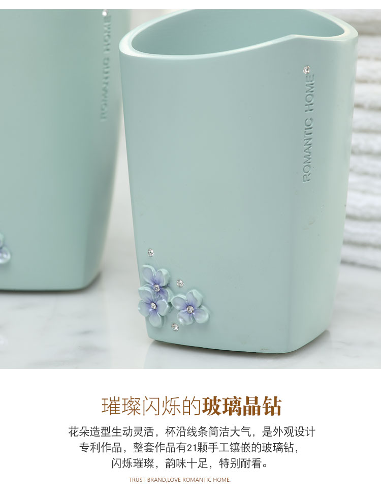 创意欧式结婚卫浴五件套浴室用品套件牙具卫生间漱口杯洗漱套装商品详情图
