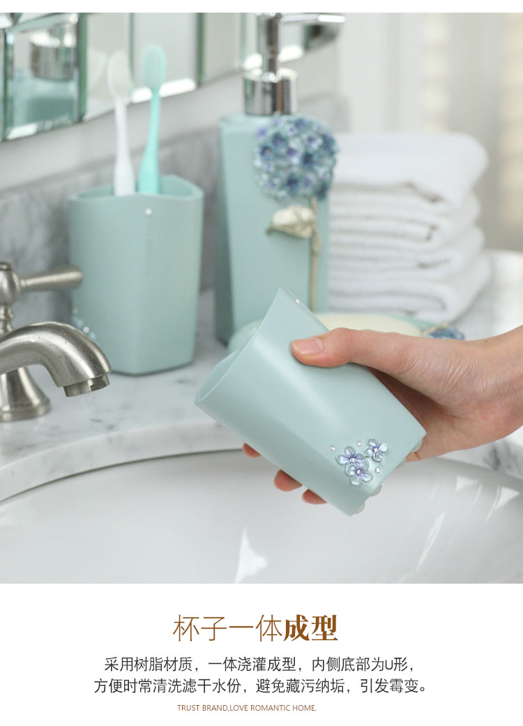 创意欧式结婚卫浴五件套浴室用品套件牙具卫生间漱口杯洗漱套装商品详情图