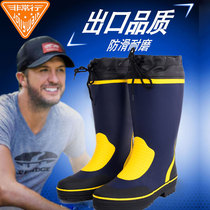 Rain Boots mens mid-tube high-tube mens fashion summer wear fishing shoes thick wear-resistant non-slip waterproof rubber shoes rain boots