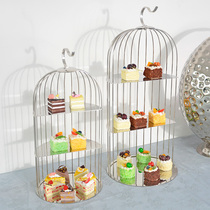 Three-storey afternoon tea snack frame wedding dessert display piece cake cake cold meal tea rest table