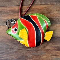 Cow Leather Zero Money Bag Handmade Animal Zero Wallet Cute Cartoon Small Wallet Genuine Leather Coin Bag Mini Packet Fish