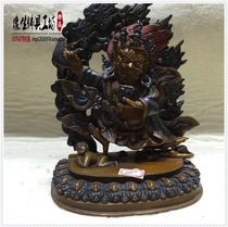 Edge life Buddha Nepal handmade 6-inch pure copper for old black gown King Kong Two-arm Mahagara Buddha statue
