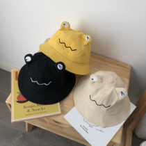 Spring childrens hat fishermans hat sunshade thin boys and girls cute little frog childrens hat