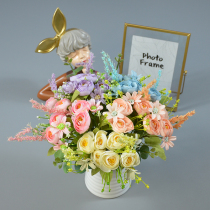 Simulation Maka Rose Bouquet Living Room table places simulated flower bouquet DIY garden hat decoration shooting props