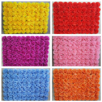 Emulated carnation flower column flower wall fake flower turf wedding background floral wall engineering flower arrangement grid celebration styling