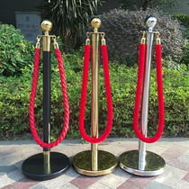 Stainless steel railing seat Concierge rod lanyard 1 meter line fence cordon isolation velvet rope Hemp rope railing black
