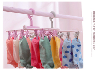 Magic hanger telescopic clothespin Folding multi-function hanger Sock rack Multi-clip drying rack Sock underwear clip